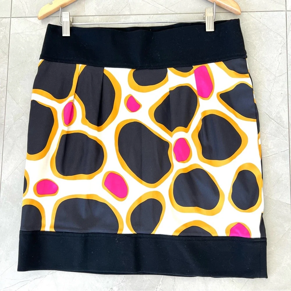DIANE VON FURSTENBERG Payne Multicolor Silk Blend Side Pockets Mini Skirt Sz 12